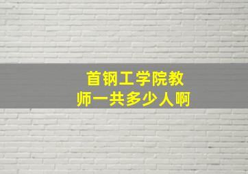 首钢工学院教师一共多少人啊