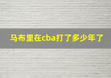 马布里在cba打了多少年了