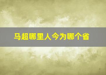 马超哪里人今为哪个省