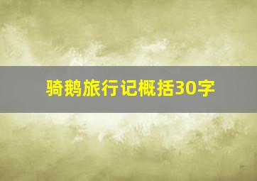 骑鹅旅行记概括30字