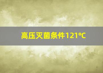 高压灭菌条件121℃