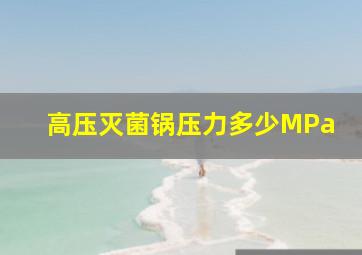 高压灭菌锅压力多少MPa