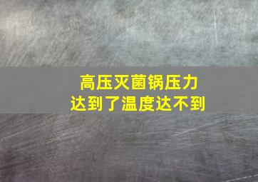 高压灭菌锅压力达到了温度达不到