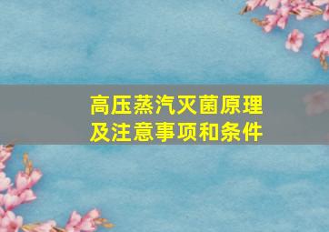 高压蒸汽灭菌原理及注意事项和条件