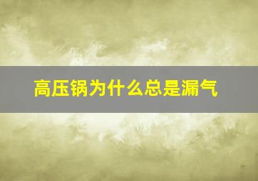 高压锅为什么总是漏气