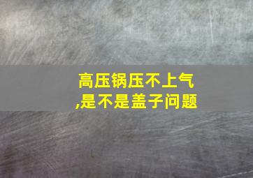 高压锅压不上气,是不是盖子问题