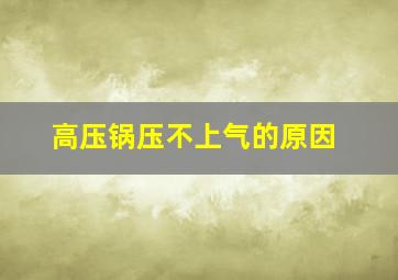 高压锅压不上气的原因