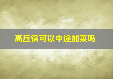 高压锅可以中途加菜吗