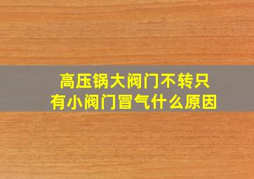 高压锅大阀门不转只有小阀门冒气什么原因