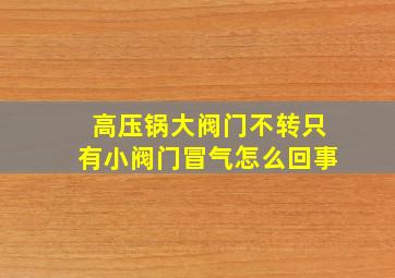 高压锅大阀门不转只有小阀门冒气怎么回事