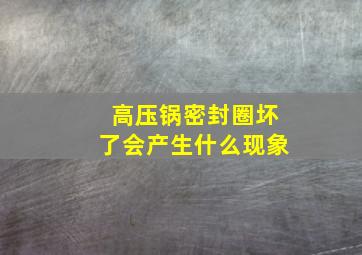 高压锅密封圈坏了会产生什么现象