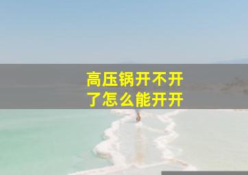 高压锅开不开了怎么能开开