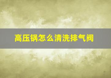 高压锅怎么清洗排气阀