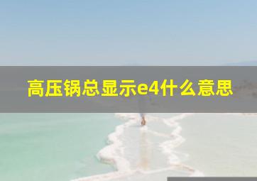 高压锅总显示e4什么意思