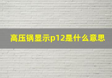 高压锅显示p12是什么意思