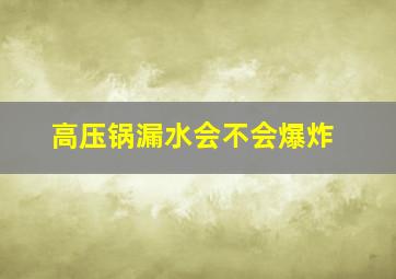 高压锅漏水会不会爆炸