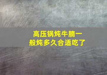 高压锅炖牛腩一般炖多久合适吃了