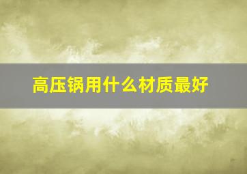 高压锅用什么材质最好