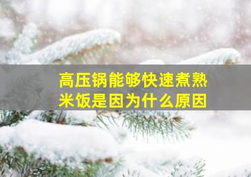 高压锅能够快速煮熟米饭是因为什么原因