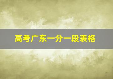 高考广东一分一段表格