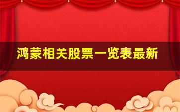 鸿蒙相关股票一览表最新