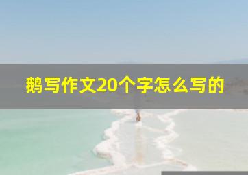 鹅写作文20个字怎么写的