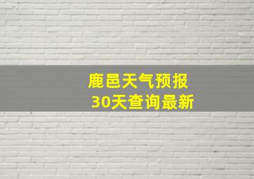 鹿邑天气预报30天查询最新