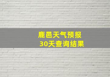 鹿邑天气预报30天查询结果