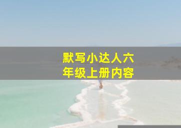 默写小达人六年级上册内容