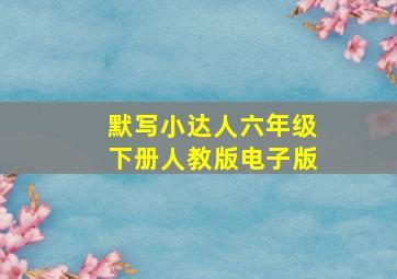 默写小达人六年级下册人教版电子版