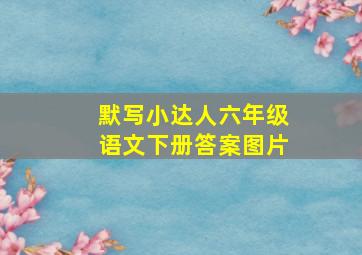 默写小达人六年级语文下册答案图片