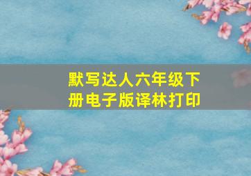 默写达人六年级下册电子版译林打印