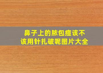 鼻子上的脓包痘该不该用针扎破呢图片大全