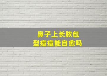 鼻子上长脓包型痘痘能自愈吗