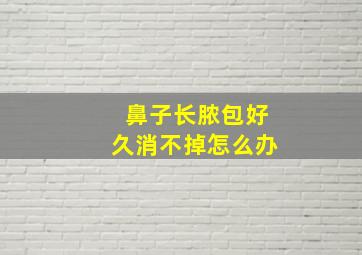 鼻子长脓包好久消不掉怎么办