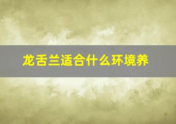 龙舌兰适合什么环境养