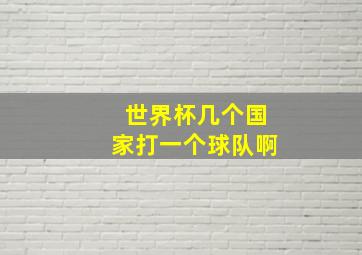 世界杯几个国家打一个球队啊