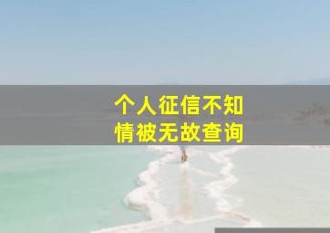 个人征信不知情被无故查询