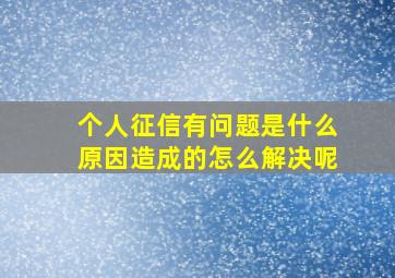 个人征信有问题是什么原因造成的怎么解决呢