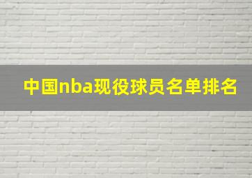 中国nba现役球员名单排名