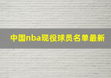 中国nba现役球员名单最新