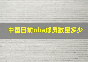 中国目前nba球员数量多少