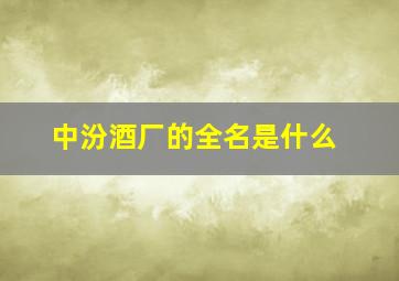 中汾酒厂的全名是什么