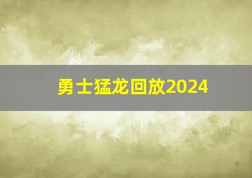 勇士猛龙回放2024