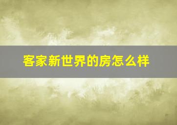 客家新世界的房怎么样