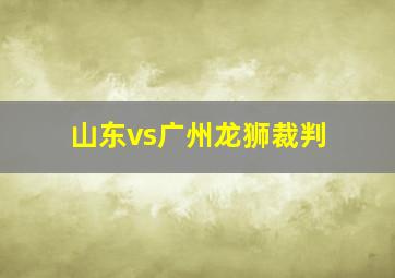 山东vs广州龙狮裁判