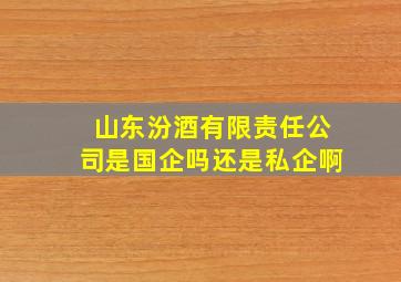 山东汾酒有限责任公司是国企吗还是私企啊