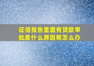 征信报告里面有贷款审批是什么原因呢怎么办