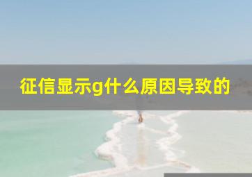 征信显示g什么原因导致的