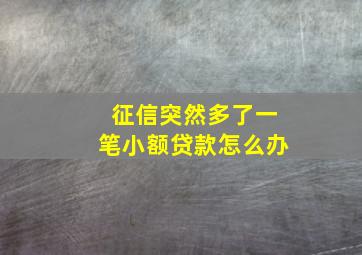 征信突然多了一笔小额贷款怎么办